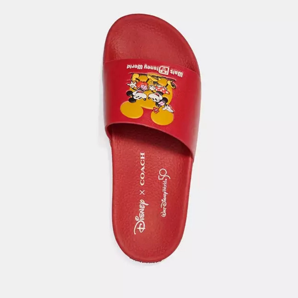 Disney X Coach Sport Slide With Mickey Mouse And Minnie Mouse